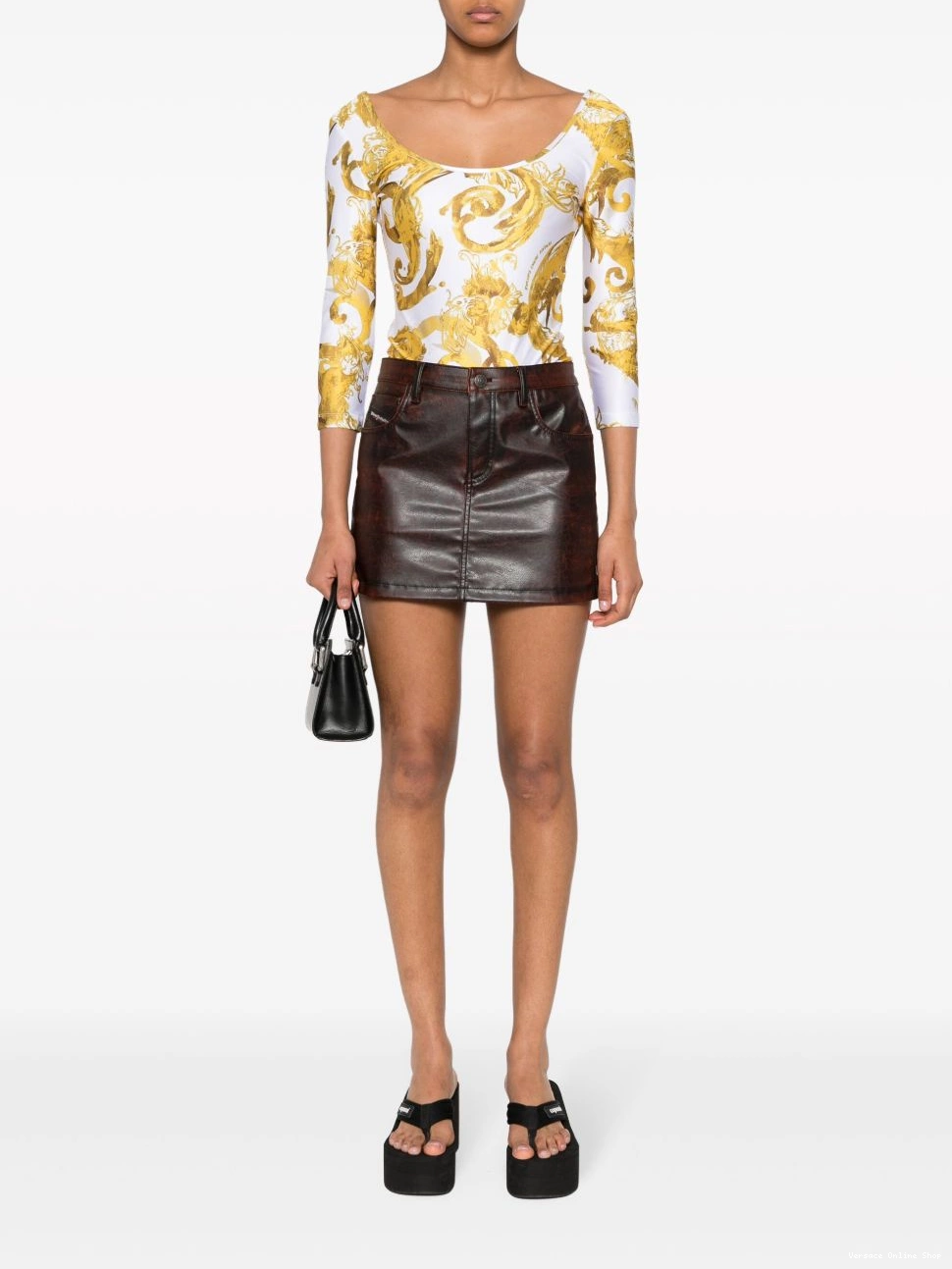 Affordable Watercolour Couture Couture Women Jeans bodysuit Versace 0810